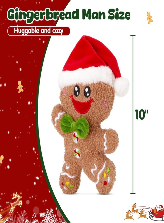 Glow Guards دمية رجل خبز الزنجبيل المحشوة من جلو جاردز، مقاس 9 بوصات، دمية خبز الزنجبيل المحشوة، ألعاب قطيفة، زينة عيد الميلاد، زينة منزلية داخلية للأطفال - Image 2